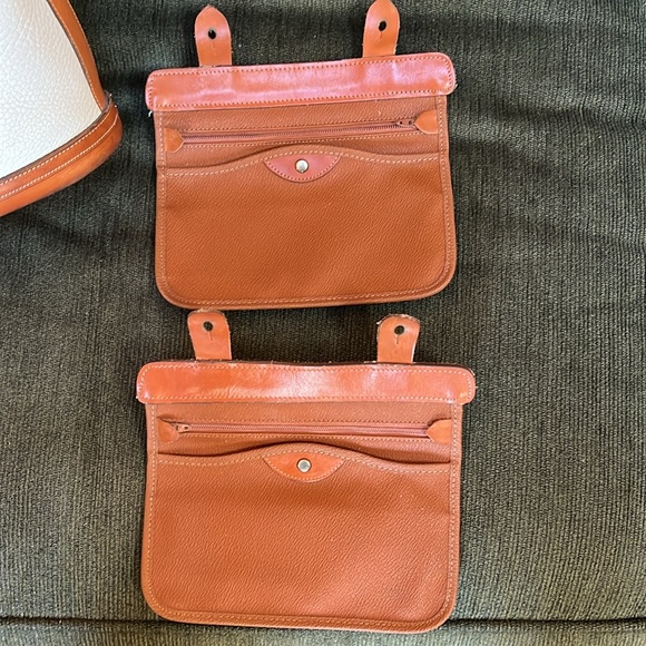 Dooney & Bourke cream and brown leather satchel - Picture 8 of 10